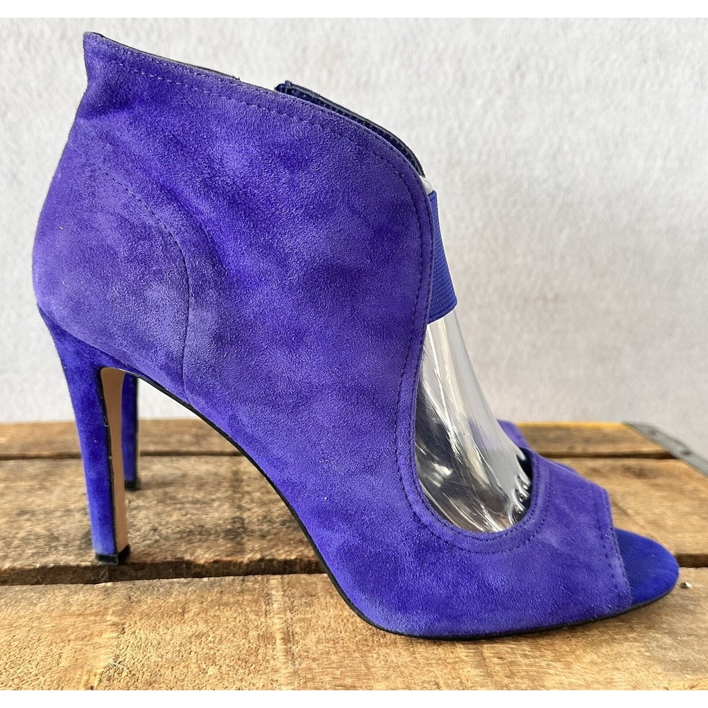 Gianni Bini Purple Suede Heels Ankle Stilettos Sz 9.5 Club Dressy